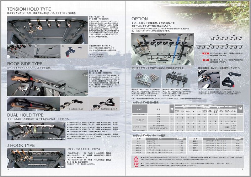 2019 INNO イノーフィッシングギア カタログ P10-11 テンションホールドタイプ